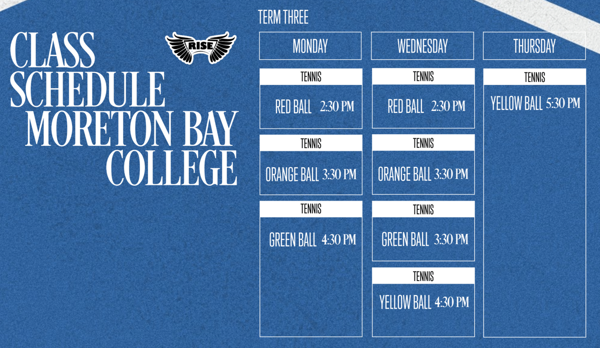 Program Schedule High Rise Schedule – RISE Sport
